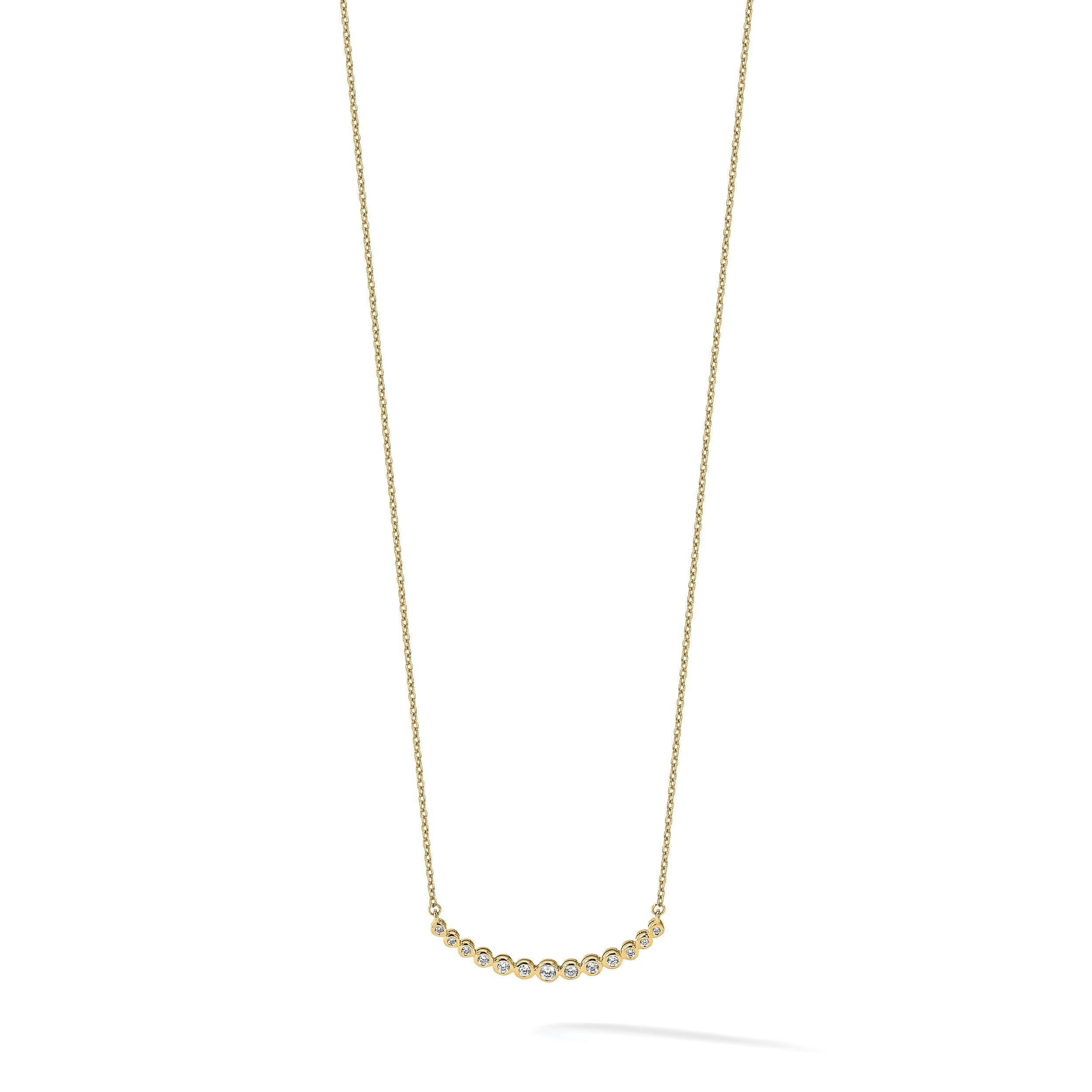 14K Gelbgold True Origin 1/4 Karat Im Labor Gezüchtet Diamant Vs D E F 18 Zoll Abgestuft Gebogen Stab Halskette