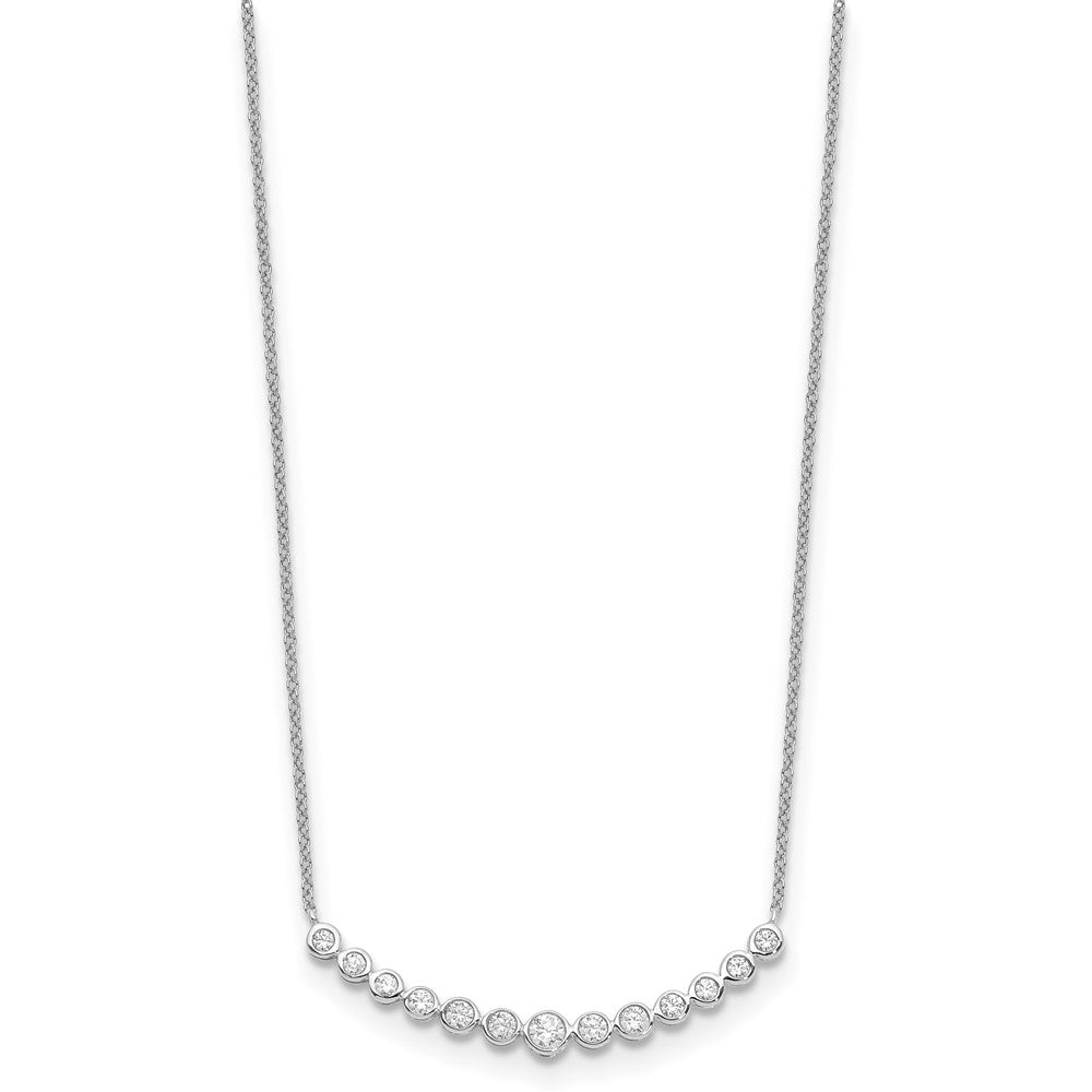 14K Weißgold-Halskette mit Anhänger und echten Diamanten im Modedesign