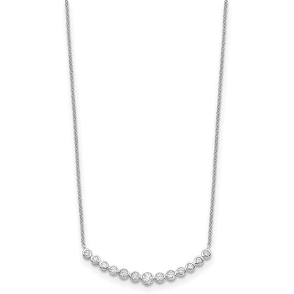 14K Weißgold-Halskette mit Anhänger und echten Diamanten im Modedesign