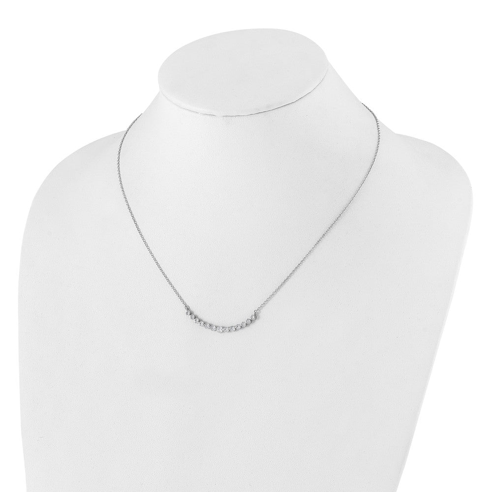14K Weißgold-Halskette mit Anhänger und echten Diamanten im Modedesign