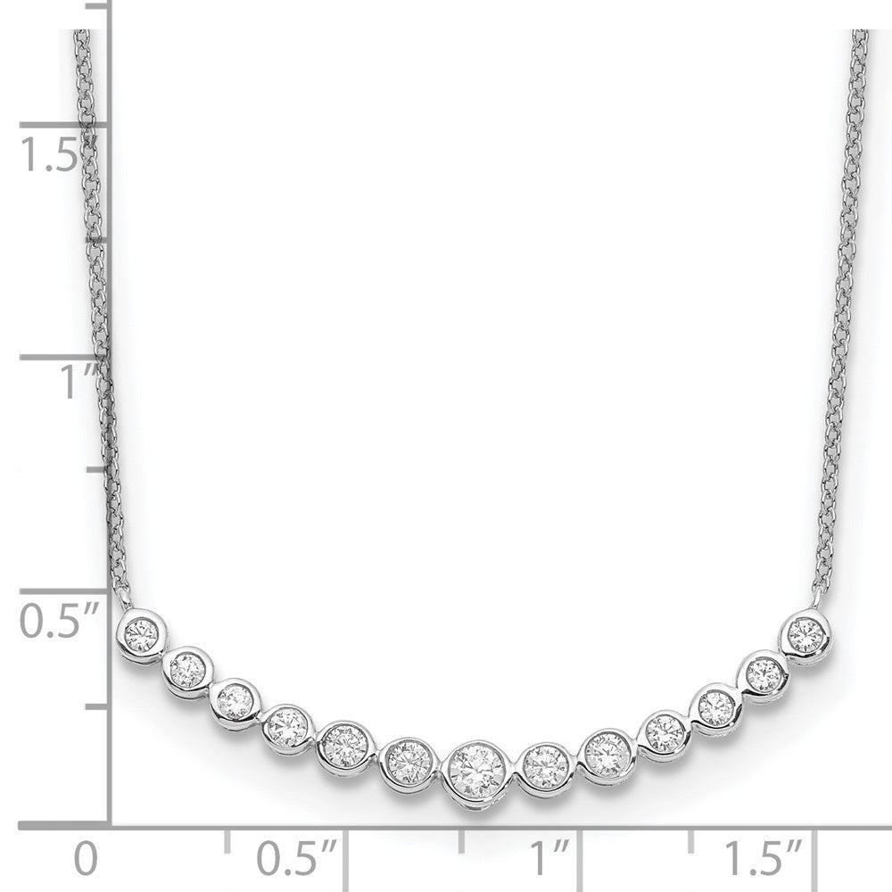 14K Weißgold-Halskette mit Anhänger und echten Diamanten im Modedesign