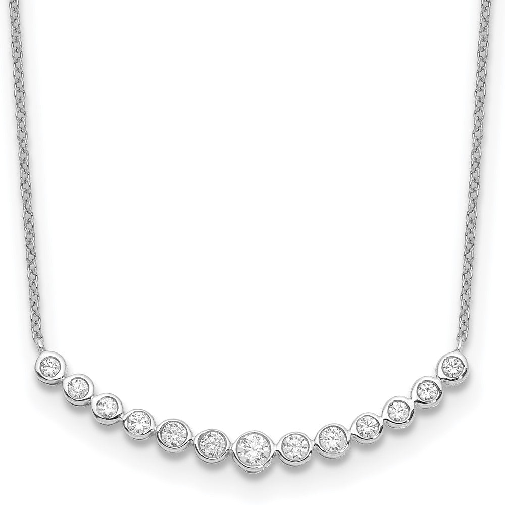 14K Weißgold-Halskette mit Anhänger und echten Diamanten im Modedesign