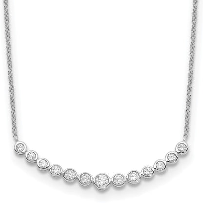 14K Weißgold-Halskette mit Anhänger und echten Diamanten im Modedesign