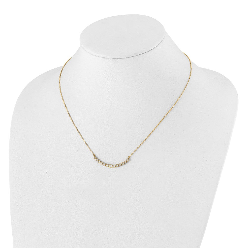 14K Gelbgold True Origin 1/2 Karat Im Labor Gezüchtet Diamant Vs D E F 18 Zoll Abgestuft Gebogen Stab Halskette