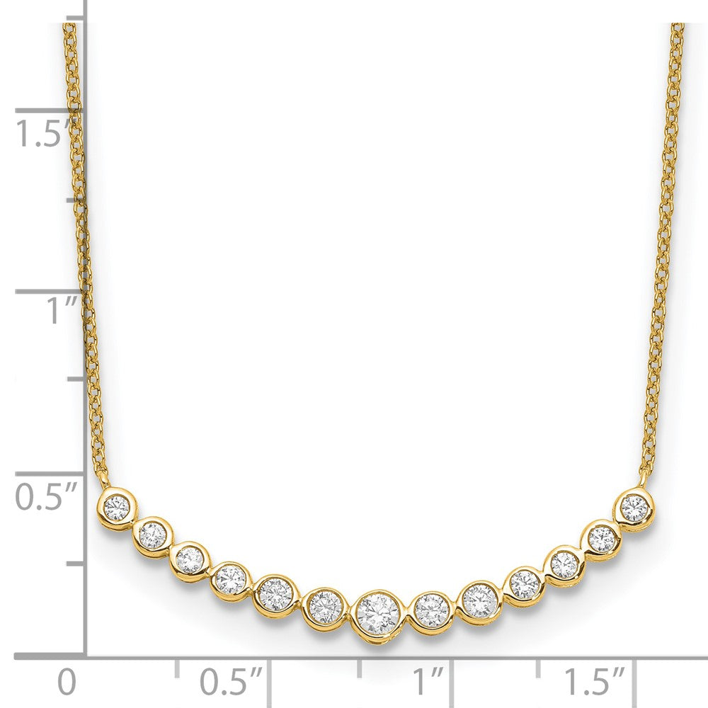 14K Gelbgold True Origin 1/2 Karat Im Labor Gezüchtet Diamant Vs D E F 18 Zoll Abgestuft Gebogen Stab Halskette