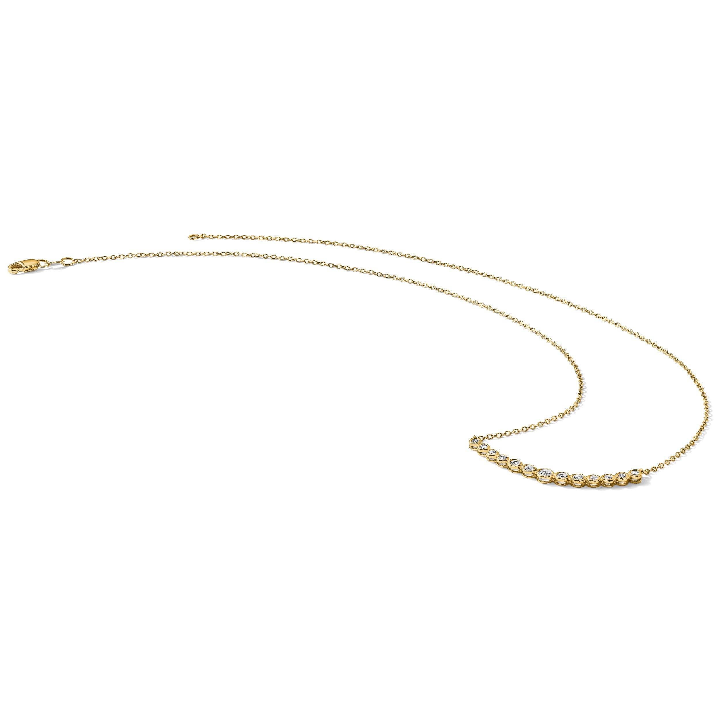 14K Gelbgold True Origin 1/2 Karat Im Labor Gezüchtet Diamant Vs D E F 18 Zoll Abgestuft Gebogen Stab Halskette