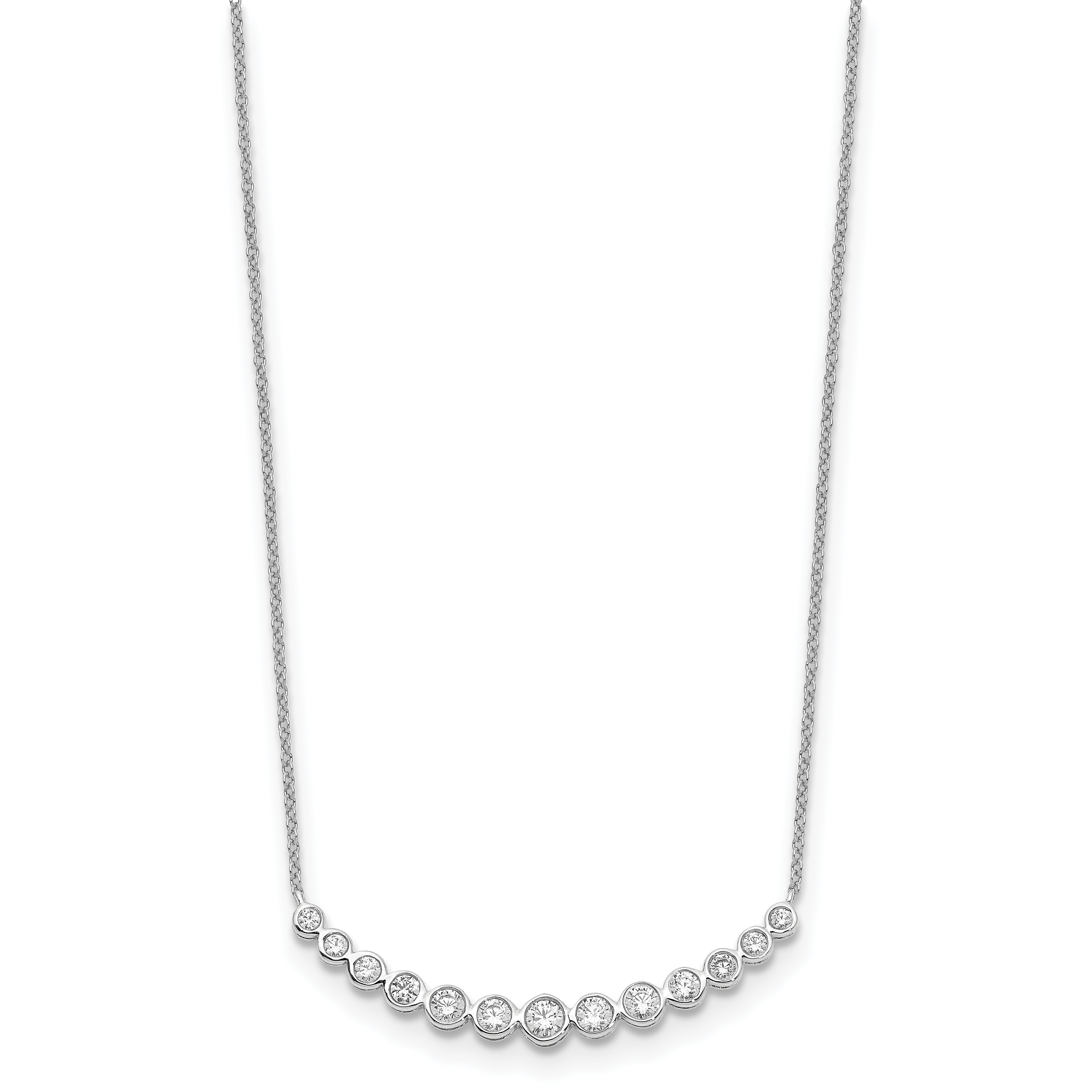 14k Weißgold Echte Diamant-Halskette mit Anhänger im Modedesign