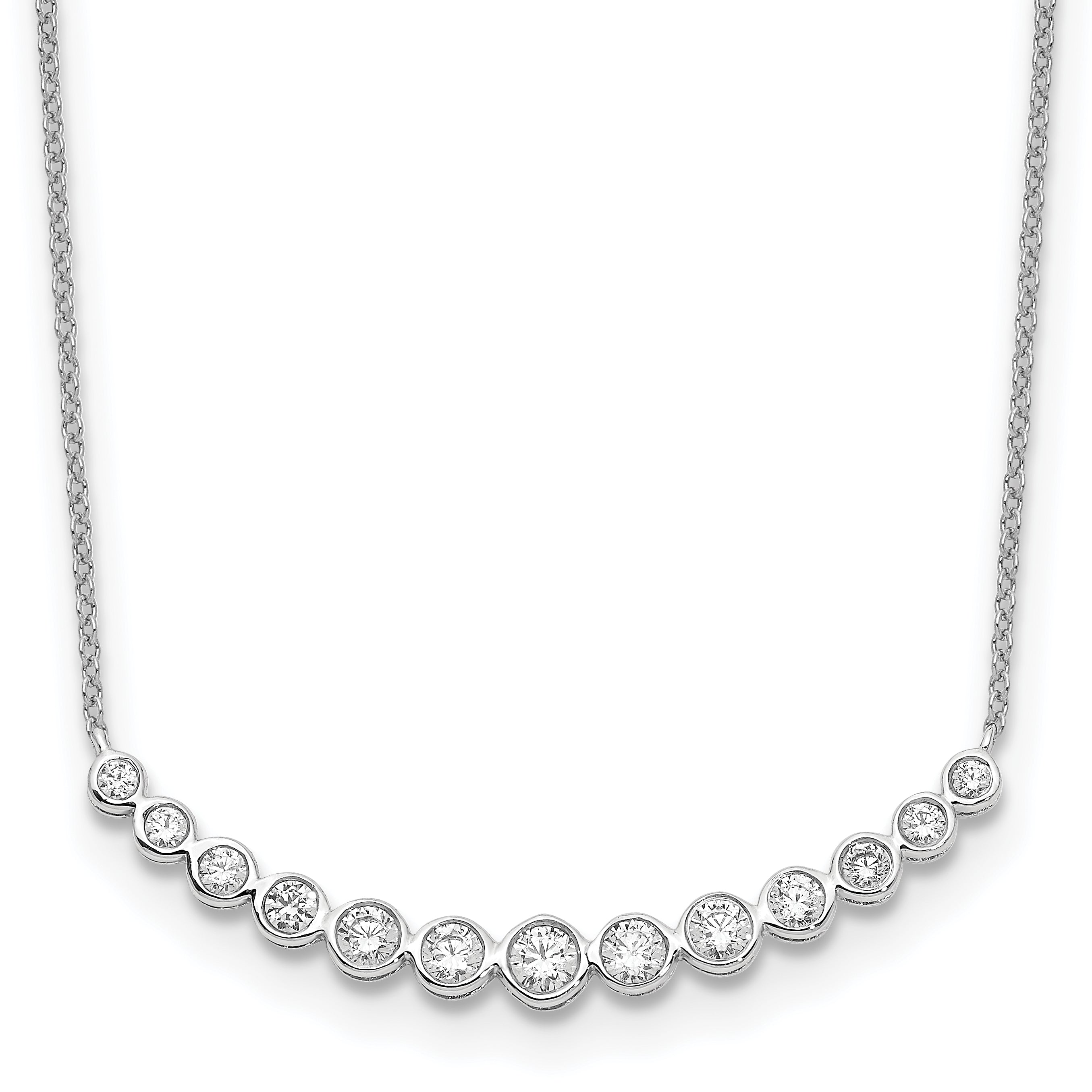 14k Weißgold Echte Diamant-Halskette mit Anhänger im Modedesign