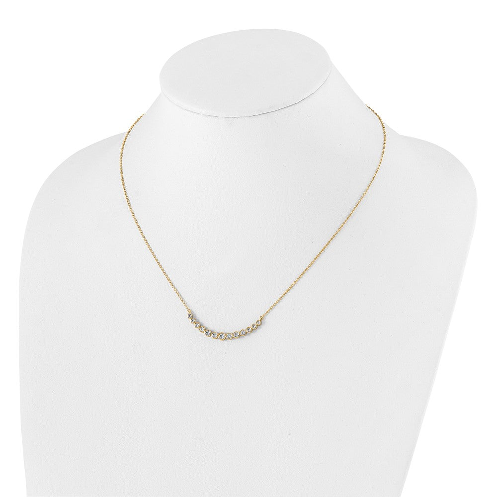 14K Gelbgold True Origin 3/4 Karat Im Labor Gezüchtet Diamant Vs D E F 18 Zoll Abgestuft Gebogen Stab Halskette