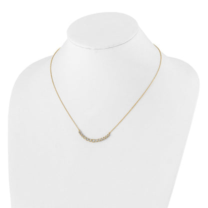 14K Gelbgold True Origin 3/4 Karat Im Labor Gezüchtet Diamant Vs D E F 18 Zoll Abgestuft Gebogen Stab Halskette
