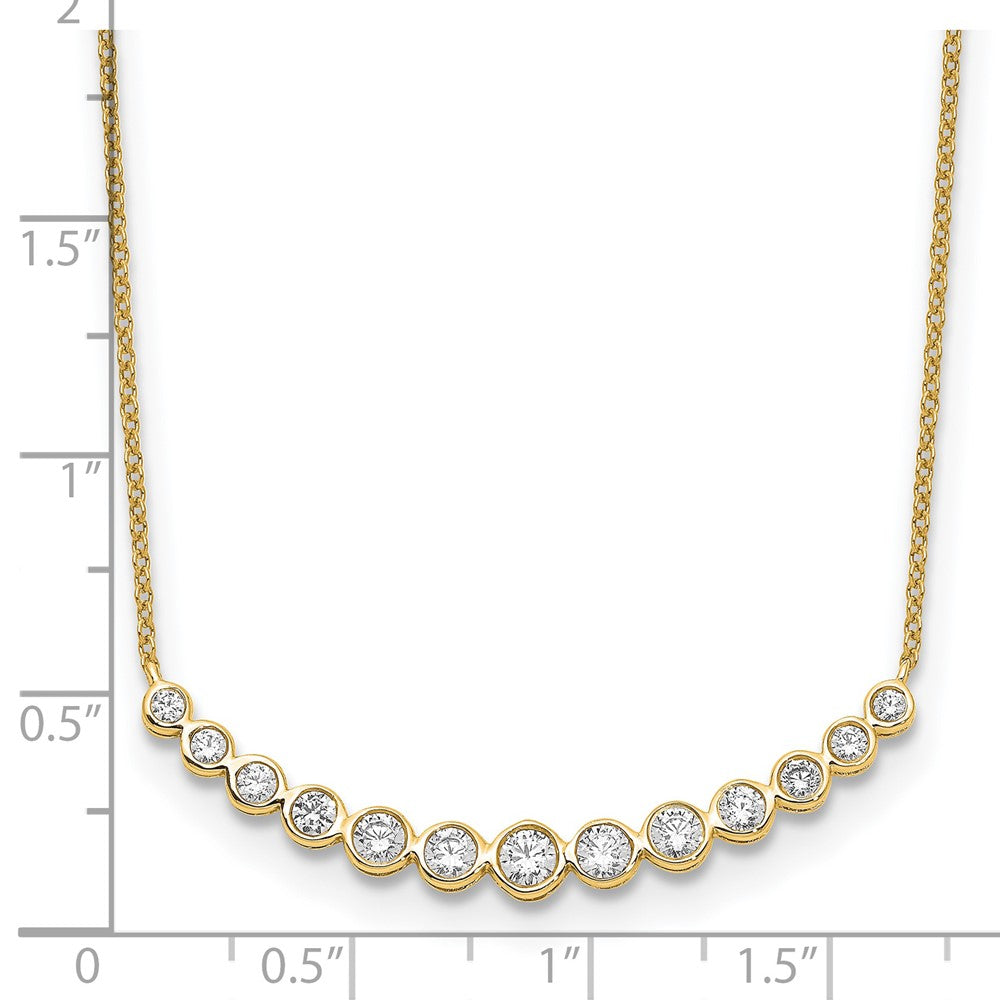 14K Gelbgold True Origin 3/4 Karat Im Labor Gezüchtet Diamant Vs D E F 18 Zoll Abgestuft Gebogen Stab Halskette