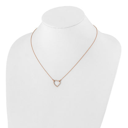 14K Roségold Echt Diamant Herz Halskette