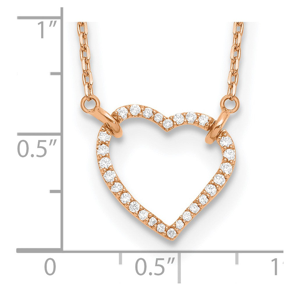 14K Roségold True Origin 1/5 Karat Im Labor Gezüchtet Diamant Vs Def 18 Zoll Herzen Anhänger Halskette