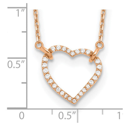 14K Roségold True Origin 1/5 Karat Im Labor Gezüchtet Diamant Vs Def 18 Zoll Herzen Anhänger Halskette