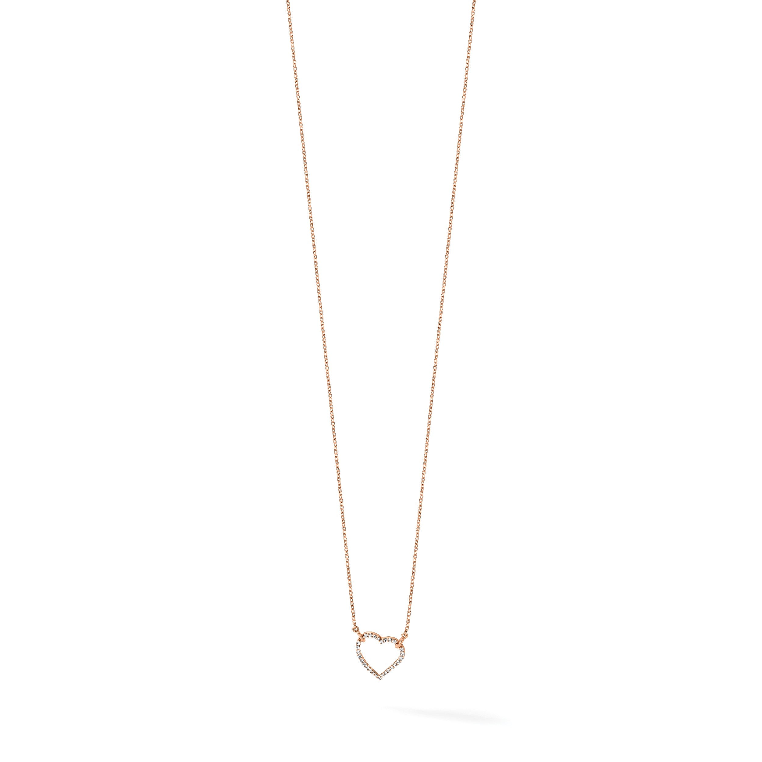 14K Roségold True Origin 1/5 Karat Im Labor Gezüchtet Diamant Vs Def 18 Zoll Herzen Anhänger Halskette