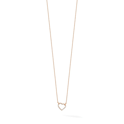 14K Roségold Echt Diamant Herz Halskette