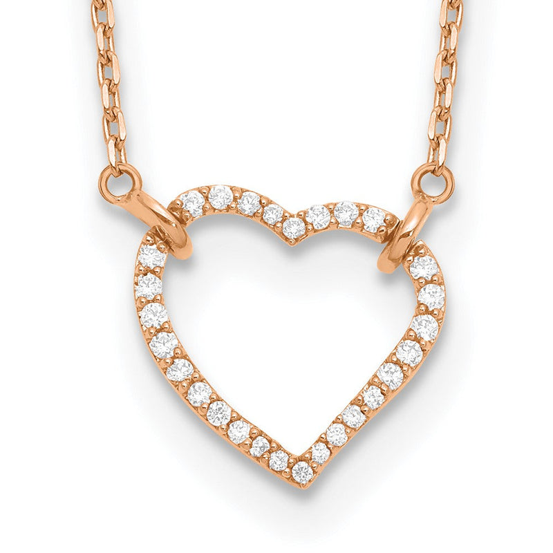 14K Roségold True Origin 1/5 Karat Im Labor Gezüchtet Diamant Vs Def 18 Zoll Herzen Anhänger Halskette