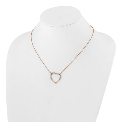 14K Roségold True Origin 3/4 Karat Im Labor Gezüchtet Diamant Vs Def 18 Zoll Offen Herz Anhänger Halskette