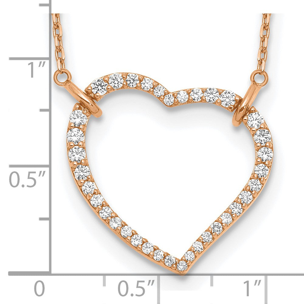 14K Roségold True Origin 3/4 Karat Im Labor Gezüchtet Diamant Vs Def 18 Zoll Offen Herz Anhänger Halskette