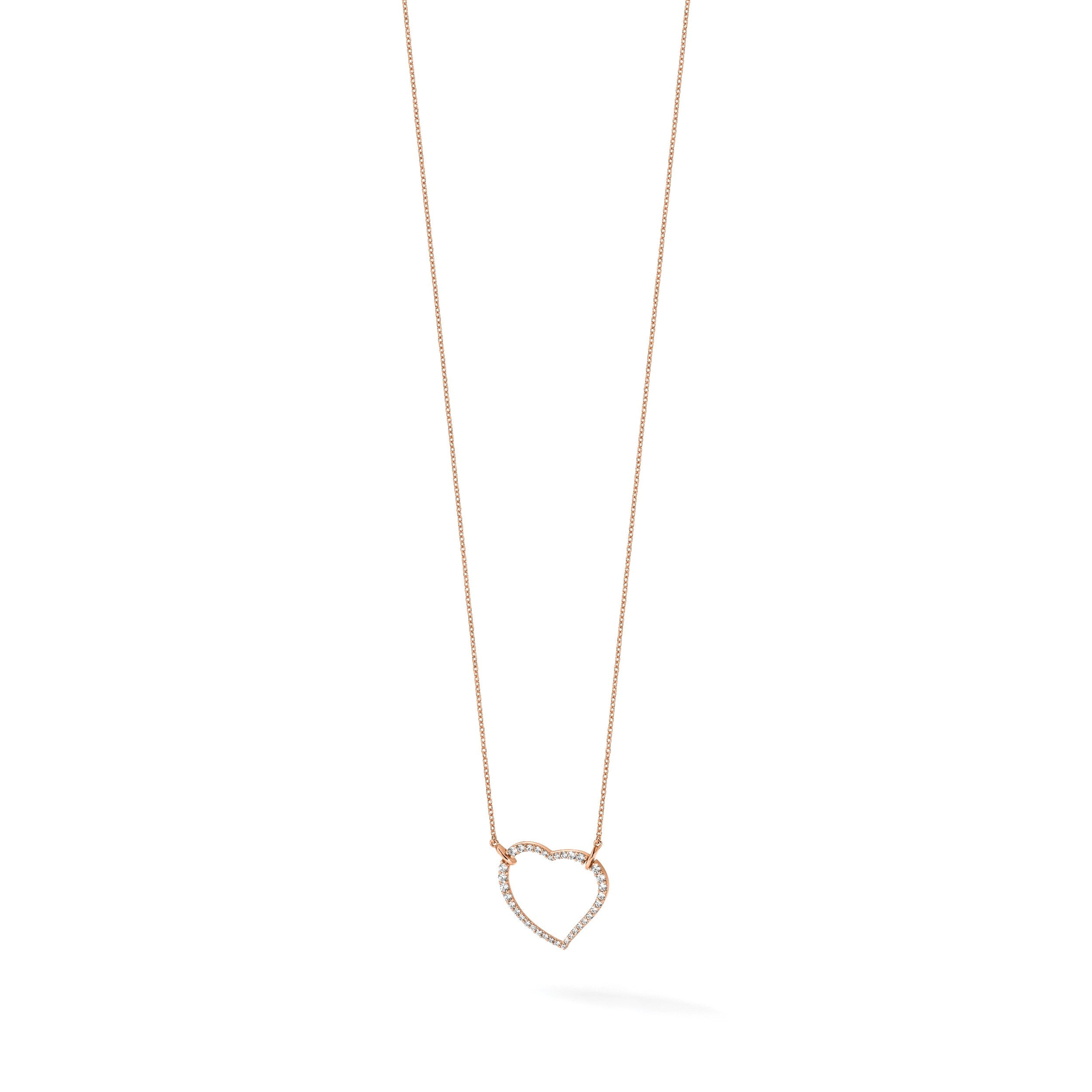 14K Roségold True Origin 3/4 Karat Im Labor Gezüchtet Diamant Vs Def 18 Zoll Offen Herz Anhänger Halskette