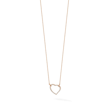 14K Roségold True Origin 3/4 Karat Im Labor Gezüchtet Diamant Vs Def 18 Zoll Offen Herz Anhänger Halskette
