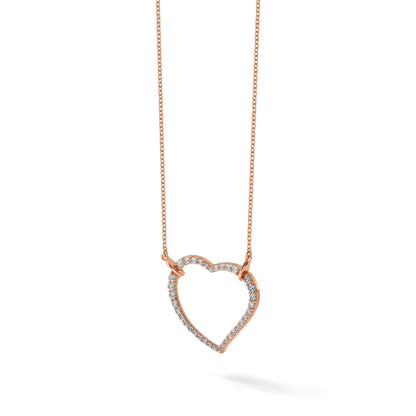 14K Roségold True Origin 3/4 Karat Im Labor Gezüchtet Diamant Vs Def 18 Zoll Offen Herz Anhänger Halskette