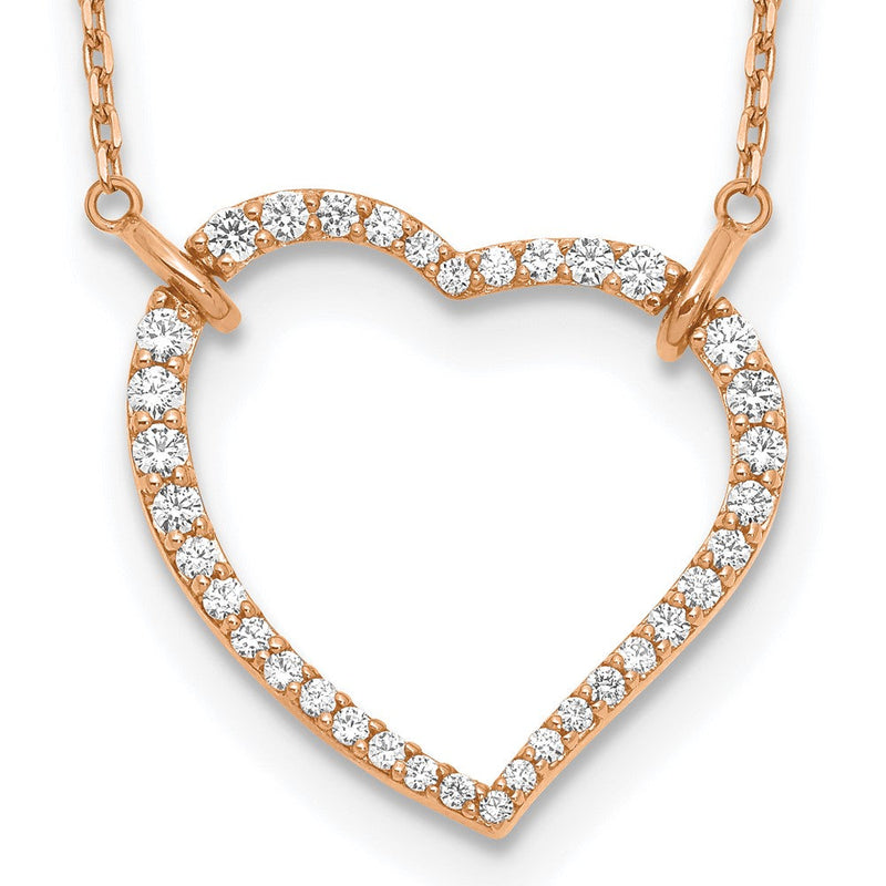 14K Roségold True Origin 3/4 Karat Im Labor Gezüchtet Diamant Vs Def 18 Zoll Offen Herz Anhänger Halskette