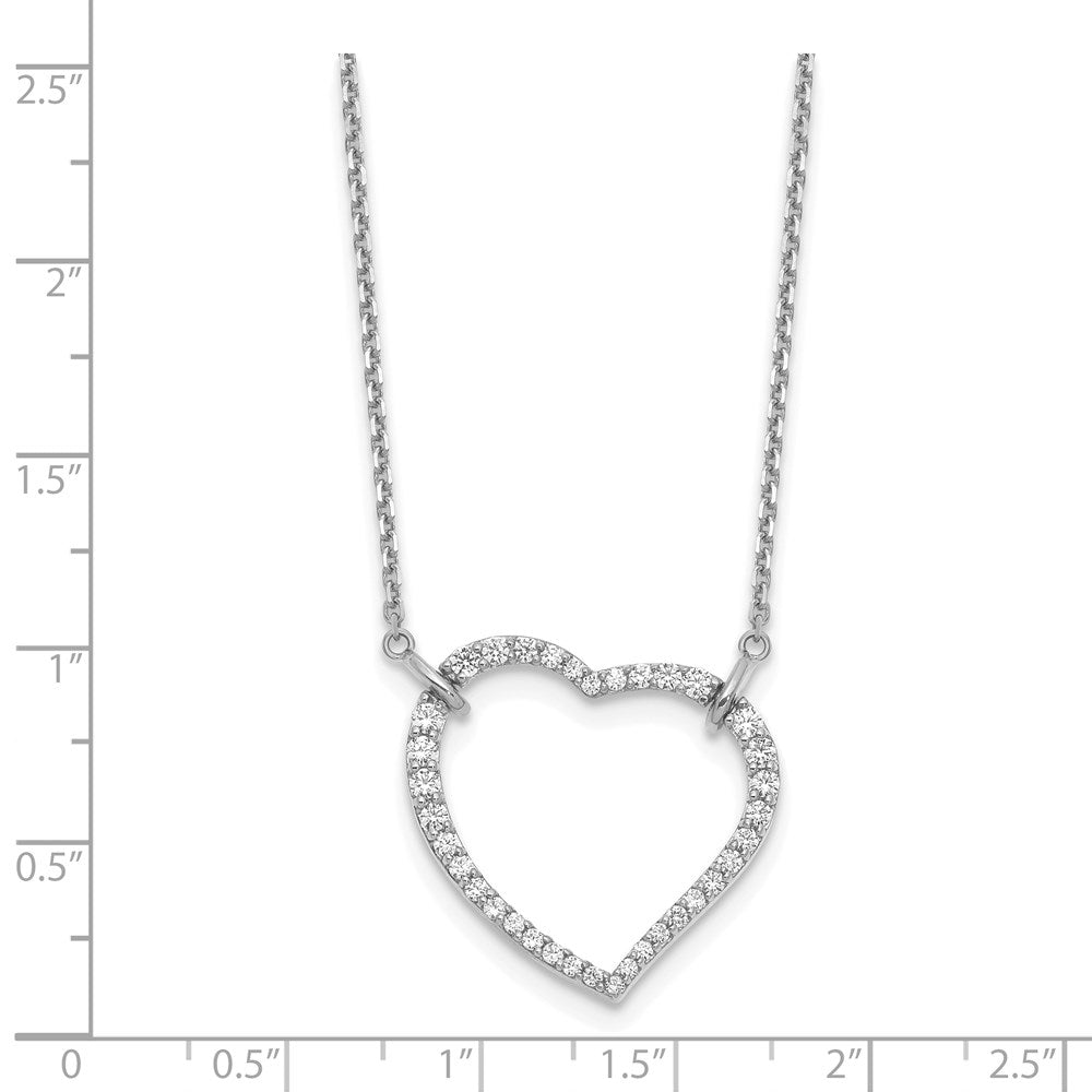 14K Weißgold Herz-Anhänger-Halskette