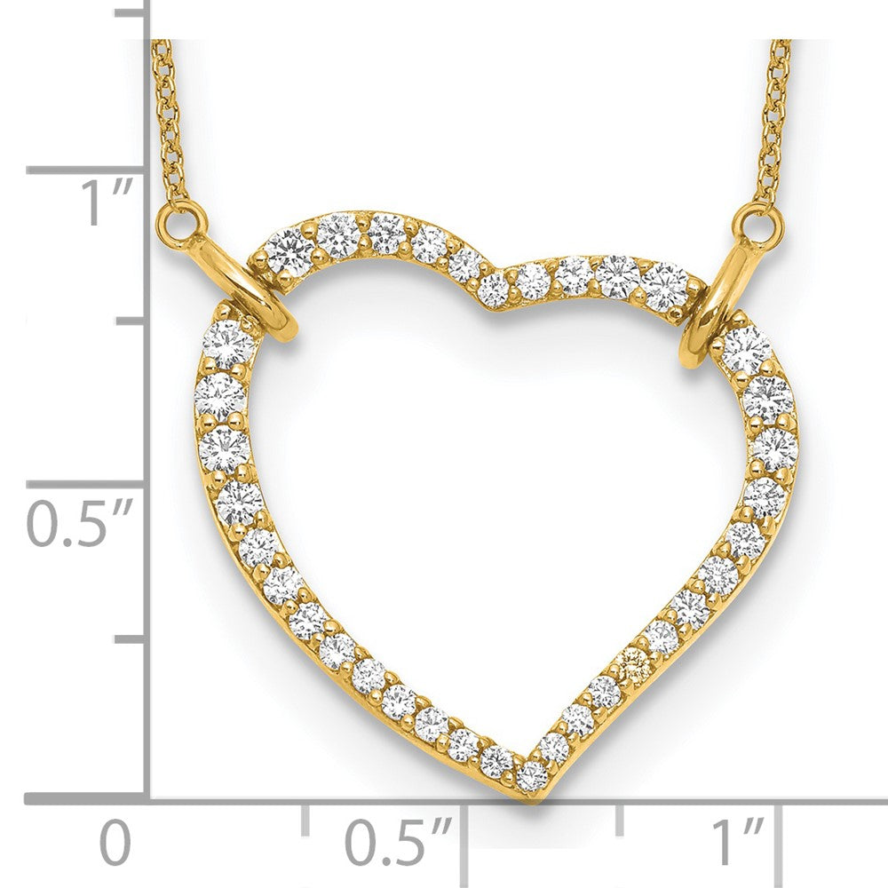 14K Gelbgold True Origin 3/4 Karat Im Labor Gezüchtet Diamant Vs Def 18 Zoll Offen Herz Anhänger Halskette