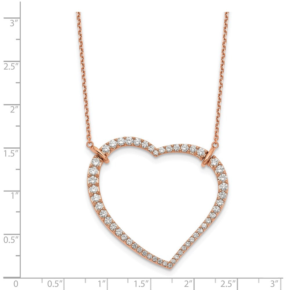 45 cm (18 Zoll) Herz-Anhänger aus 14K Roségold mit Kette