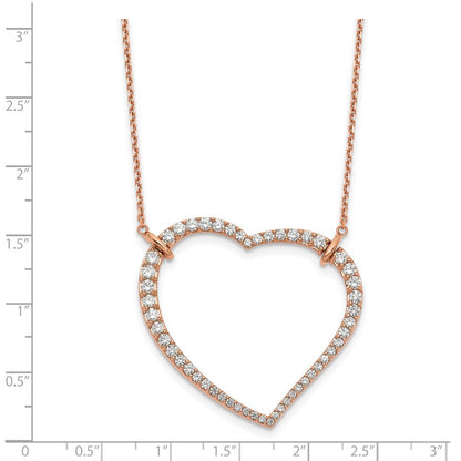 45 cm (18 Zoll) Herz-Anhänger aus 14K Roségold mit Kette