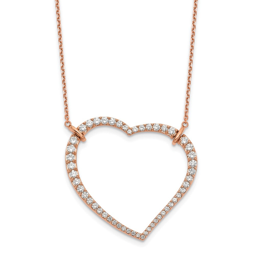 45 cm (18 Zoll) Herz-Anhänger aus 14K Roségold mit Kette