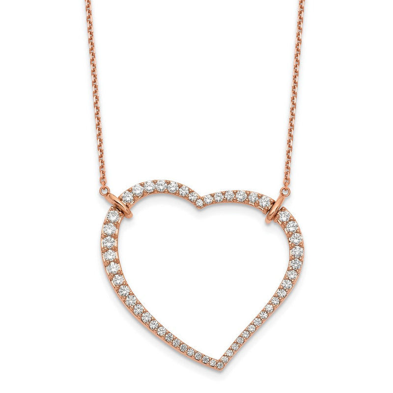 45 cm (18 Zoll) Herz-Anhänger aus 14K Roségold mit Kette