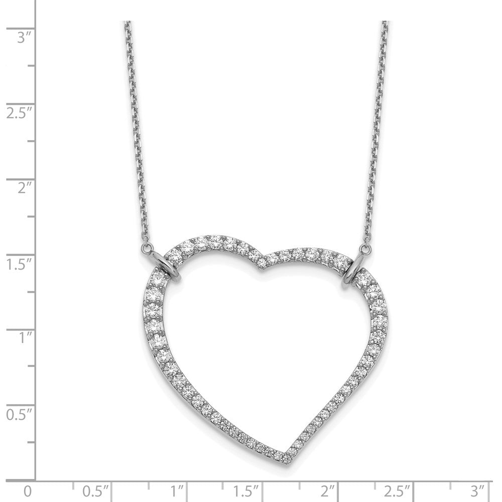 14K Weißgold Herz-Anhänger-Halskette