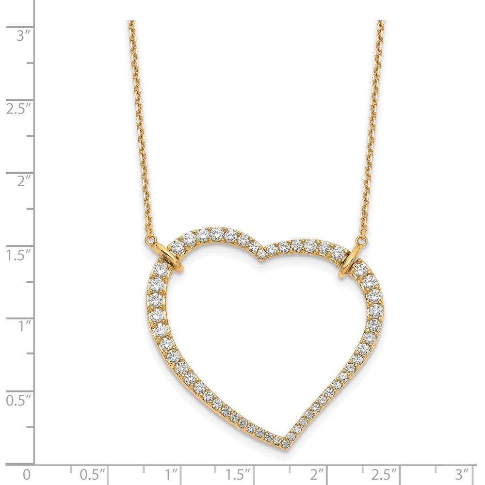 14K Gelbgold Herz-Anhänger-Halskette