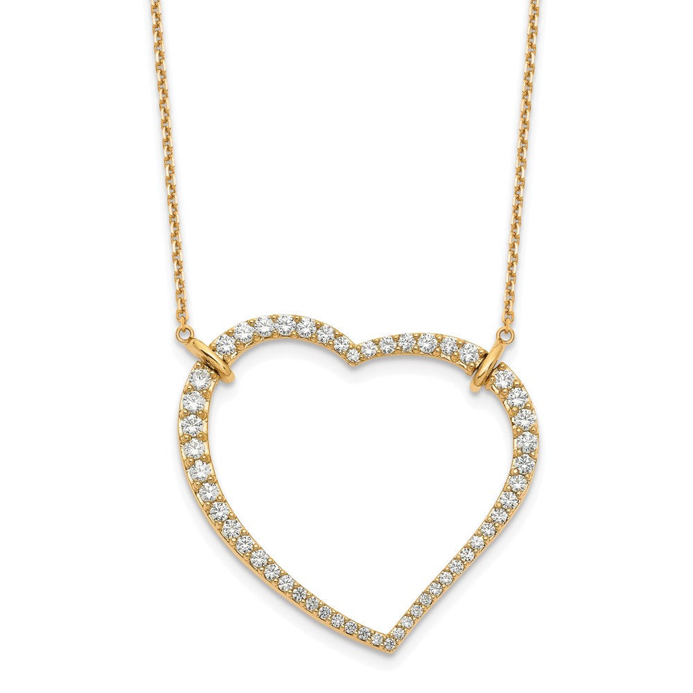 14K Gelbgold Herz-Anhänger-Halskette