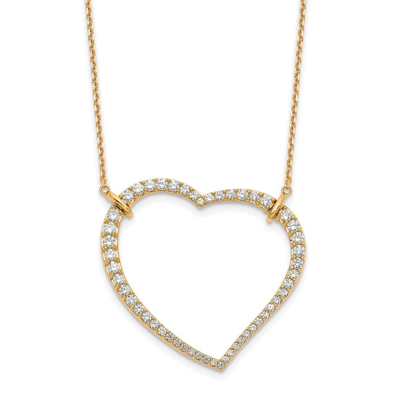 14K Gelbgold Herz-Anhänger-Halskette