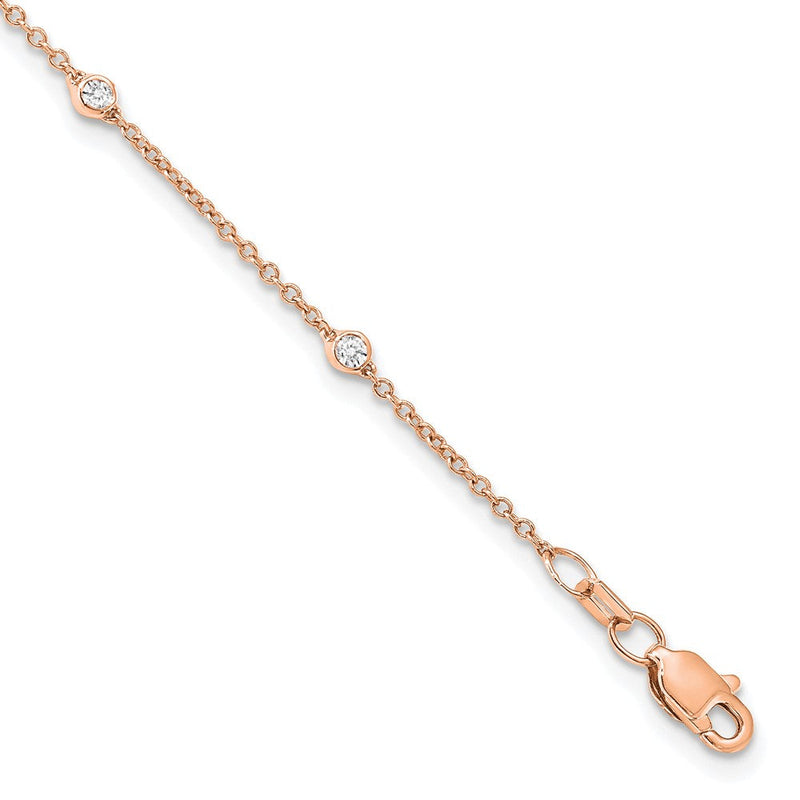 14K Roségold True Origin 1/6 Karat Im Labor Gezüchtet Diamant Vs+ F+ Seven Station 7 Zoll Armband