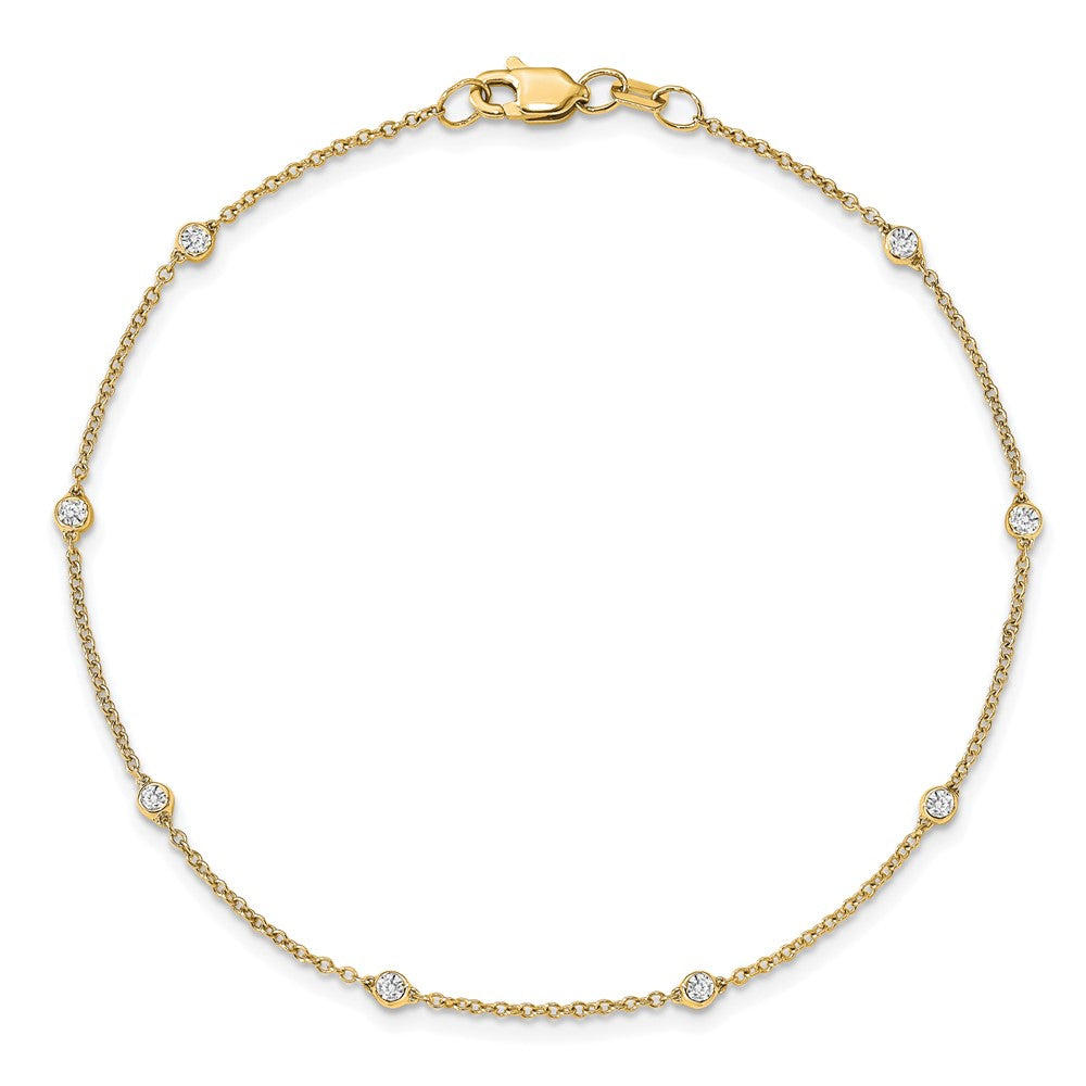 14K Gelbgold True Origin 1/6 Karat Im Labor Gezüchtet Diamant Vs+ F+ Seven Station 7 Zoll Armband
