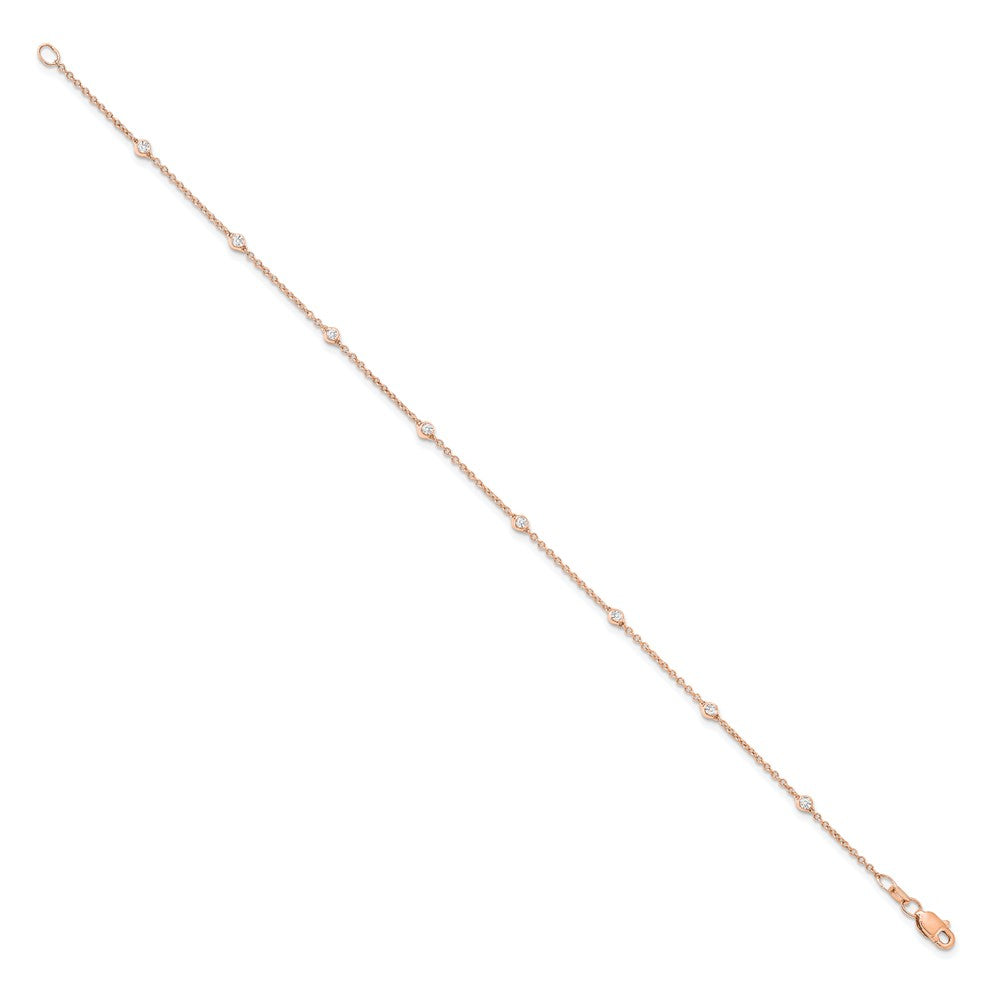 14K Roségold True Origin 1/6 Karat Im Labor Gezüchtet Diamant Vs+ F+ Eight Station 8 Zoll Armband