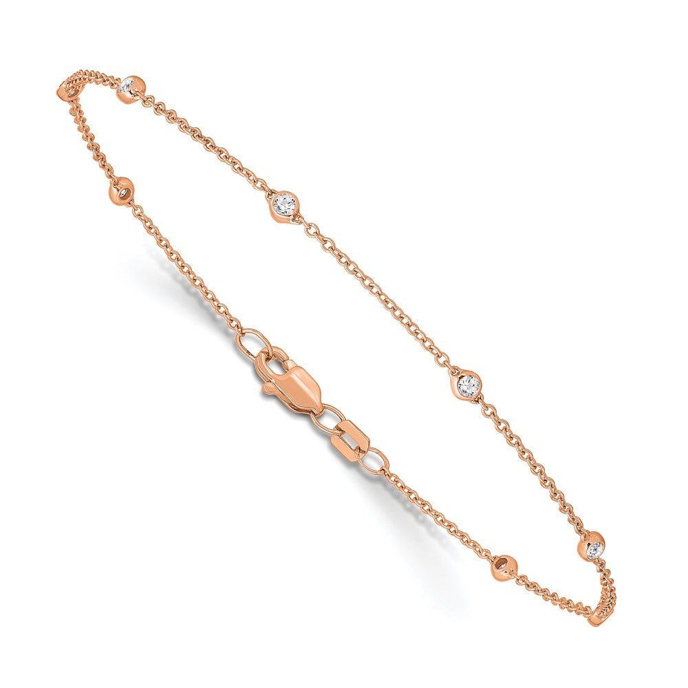 14K Roségold True Origin 1/6 Karat Im Labor Gezüchtet Diamant Vs+ F+ Eight Station 8 Zoll Armband