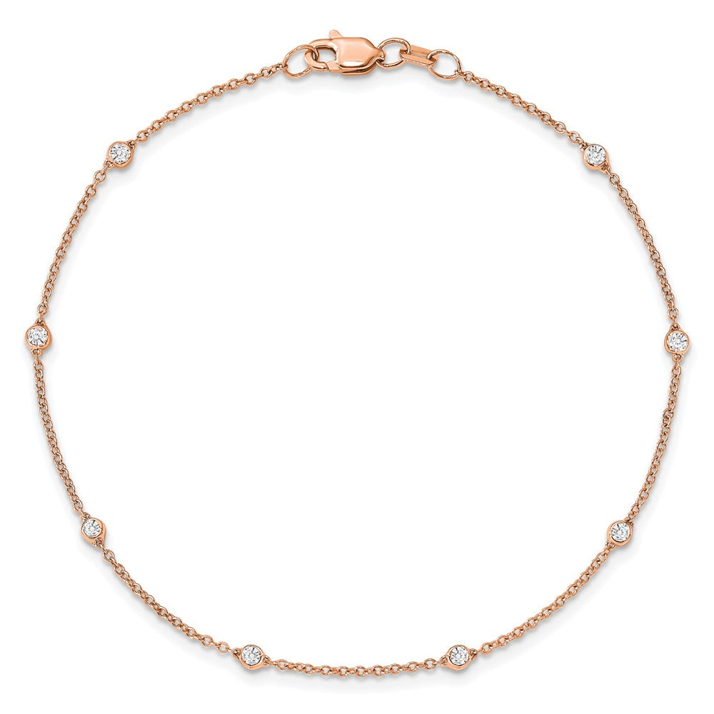 14K Roségold True Origin 1/6 Karat Im Labor Gezüchtet Diamant Vs+ F+ Eight Station 8 Zoll Armband