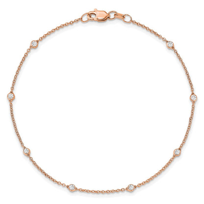 14K Roségold True Origin 1/6 Karat Im Labor Gezüchtet Diamant Vs+ F+ Eight Station 8 Zoll Armband