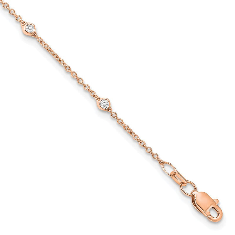 14K Roségold True Origin 1/6 Karat Im Labor Gezüchtet Diamant Vs+ F+ Eight Station 8 Zoll Armband