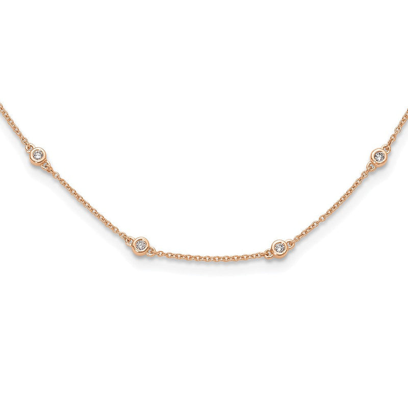 14K Roségold True Origin 3/8 Karat Im Labor Gezüchtet Diamant Vs+ F+ Sechzehn Station 16 Zoll Halskette