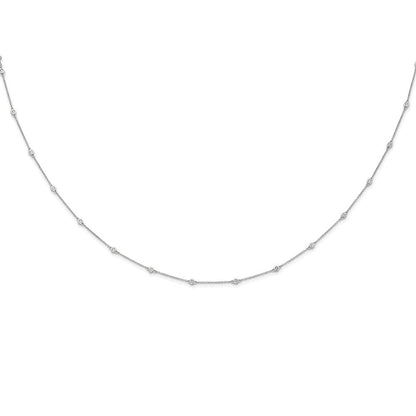 14K Weißgold Echt Diamant Station Ankerkette Halskette