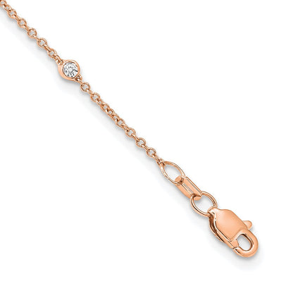 14K Roségold True Origin 1/2 Karat Im Labor Gezüchtet Diamant Vs+ F+ Eighteen Station 18 Zoll Halskette