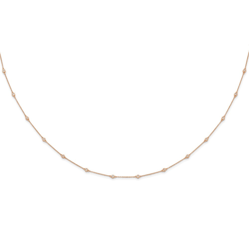 14K Roségold True Origin 1/2 Karat Im Labor Gezüchtet Diamant Vs+ F+ Eighteen Station 18 Zoll Halskette