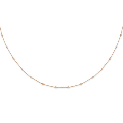 14K Roségold True Origin 1/2 Karat Im Labor Gezüchtet Diamant Vs+ F+ Eighteen Station 18 Zoll Halskette