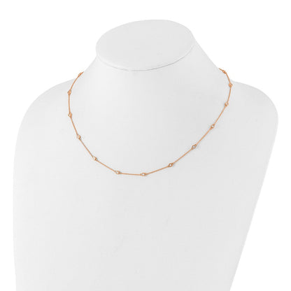 14K Roségold True Origin 1/2 Karat Im Labor Gezüchtet Diamant Vs+ F+ Eighteen Station 18 Zoll Halskette